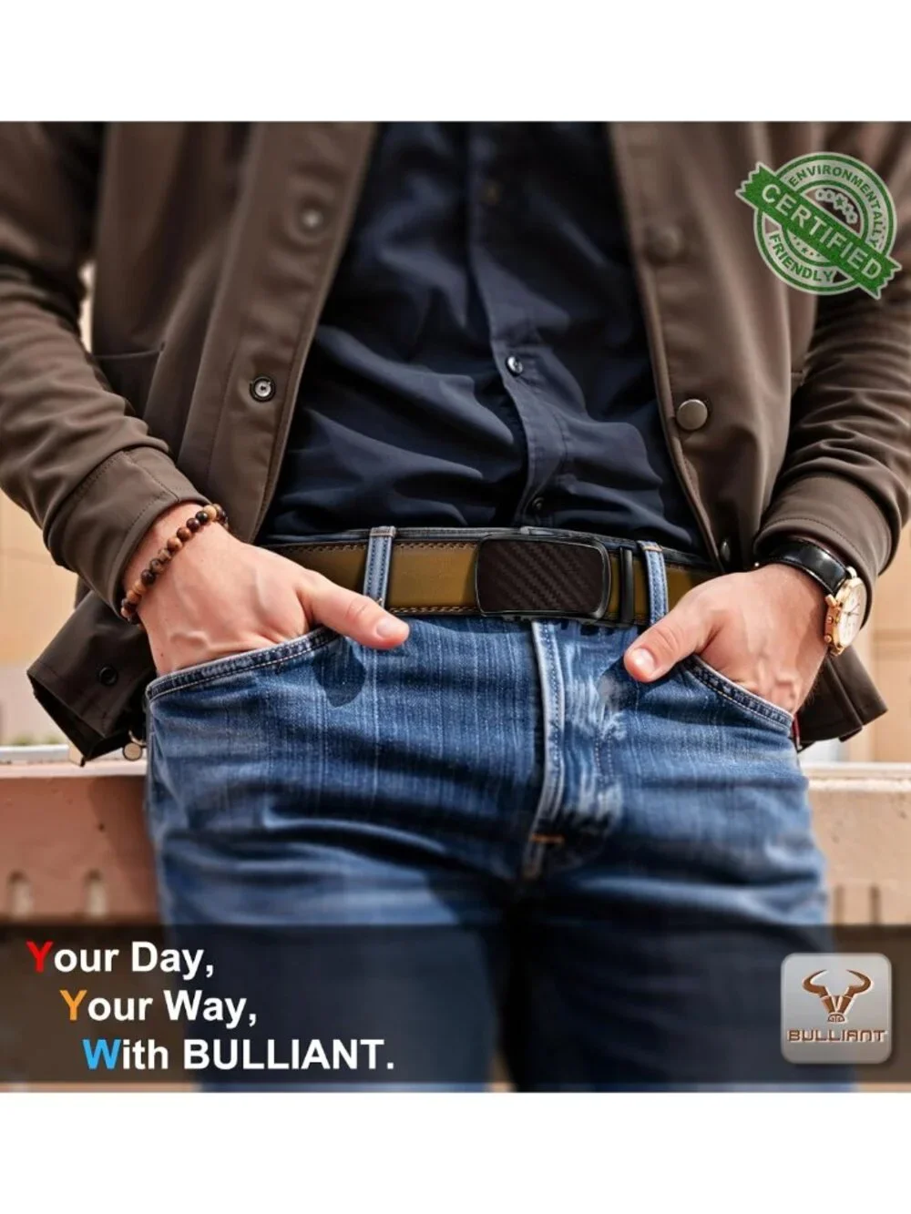 Men's Trimmable Ratchet Leather Belt 2-Pack | Smooth Sliding | Holeless Design